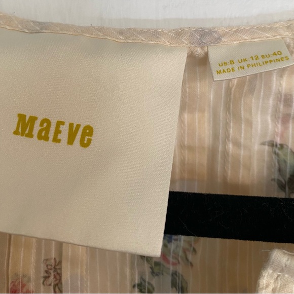 Maeve by Anthropologie Orchid Island peplum floral peasant blouse top size 8 - Picture 8 of 10